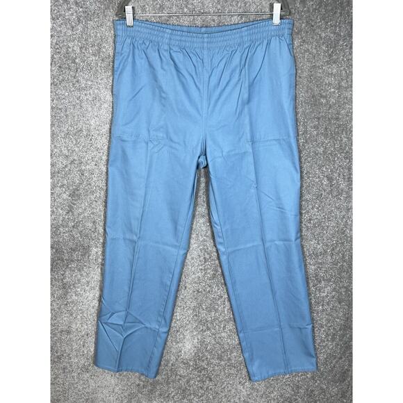 Vintage Woolrich Woman Pull On Pants Womens Size L Blue Elastic Waist Pockets - Picture 1 of 9